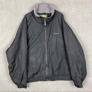 Cabela's Men's 3XL Reg Soft Shell Polyester Lined Black Coat with Logo Full Zip